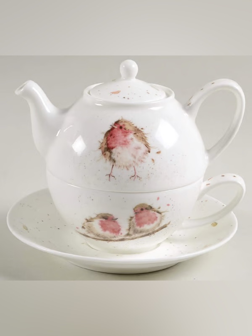 Royal Worcester Wrendale Collection Individual Teapot Set, Robin